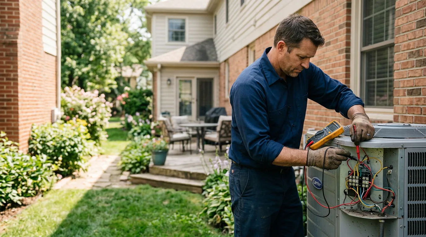 HVAC technician working near Flat Rock, IN